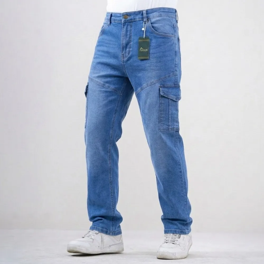 Denim Men's Cargo pants LIght Blue